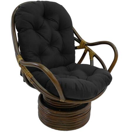 INTERNATIONAL CARAVAN Swivel Rocker with Twill Cushion, Black 3310-TW-BK